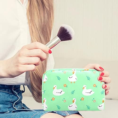 Tbouobt Sacos cosméticos para mulheres, Bolsa de maquiagem Acessórios de bolsas de higiene pessoal de viagem Organizador, pato de desenho animado de animais