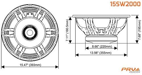 PRV Audio 15SW2000 15 Subwoofer 8 Ohms Pro Audio Speaker 96db 1000 Watts RMS 4 VC