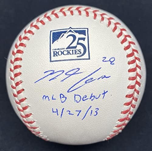 Nolan Arenado MLB estreia 27/04/13 Rockies assinados com 25 anos logotipo de beisebol JSA - bolas de beisebol autografadas