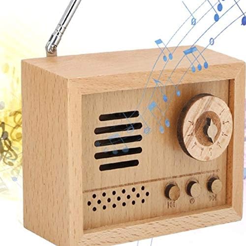 Ylyajy Radio Shape Music Box Beech Music Box Decoration Crafts Coleção de presentes infantil Coleção de poupança Presentes de