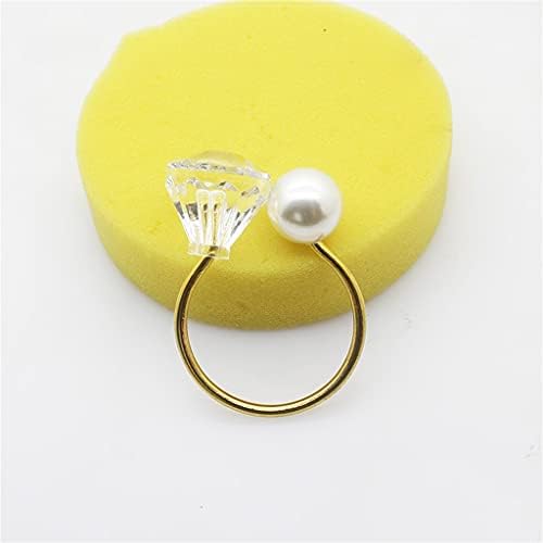 Xjjzs 10pcs Pearl Diamond decoração anel de guardana