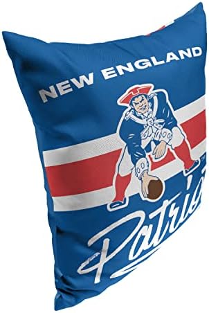 Northwest Official NFL New England Patriots Nostálgico Pillow decorativo orgulhoso, cores da equipe, 15 x 12