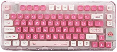 Teclado mecânico Goshyda, Bluetooth 2.4GHz Wireless Tipo C Teclado RGB com Wired RGB, teclado rosa fofo, presente para meninas, para
