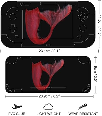 Adesivo de jogo de troca de cauda da sereia Pretty Pattern Pattern Wrap Skin Protetive Sticker compatível com Switch Lite