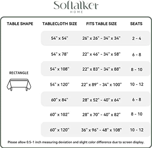 Softalker Gingham Retângulo de toalha de mesa quadriculada - Tabela de fazenda da fazenda de búfalo Tanta de mesa de coloração