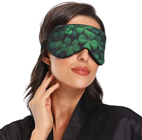 Foliosa Lucky Clover Sleep Máscara, Males de olho respirável e confortável para dormir pesado para mulheres com alça elástica ajustável