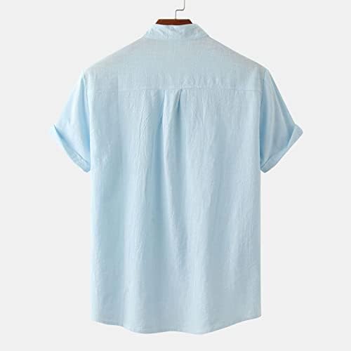 Camisas de linho masculinas da Rtrde Moda Casual Casual Casual Top Stand Stand Stand Slave Shirt Tshirts Camisetas