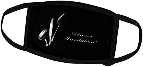 3drosrose Beverly Turner Convite Design - Convite para jantar, faca de colher e garfo em preto - máscaras faciais