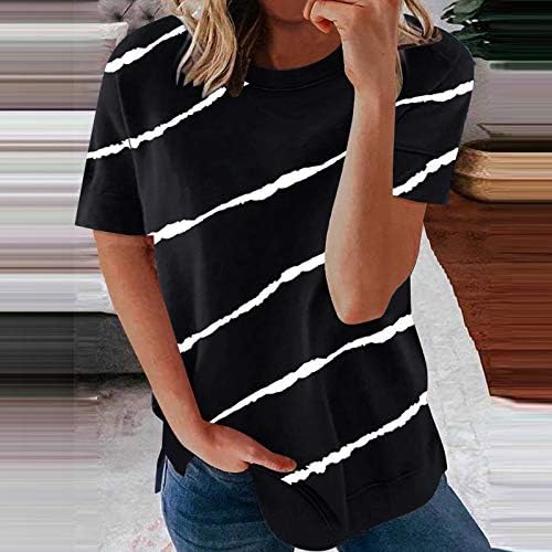 Yubnlvae gráfico respirável clássico camisetas da moda moletons de pescoço quadrado casual para mulheres plus siz