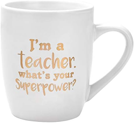 Professor Coffee Caneca para homens Apreciação dos professores Eu sou um professor qual é a sua superpotência de caneca de café para caneca de caneca de professores para professores professores de café impressão com ouro 12 oz