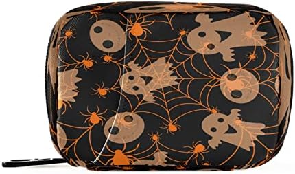 Kigai Halloween Spooky Spider Travel Travel Pill Organizer portátil Pilled Bag Container de 7 dias Organizador da caixa de