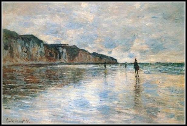 Maré baixa na pintura de Varengeville por Kits de pintura de diamante Claude Monet para adultos, arte de diamantes de