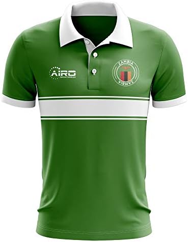 Airosportwear Zâmbia Concept Stripe Polo Football Soccer Jersey