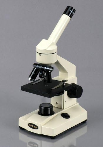 AMSCOPE M100-25BK-50P100S Microscópio monocular composto, ocular wf10x, ampliação 40x-400X, iluminação de tungstênio, campo brilhante,