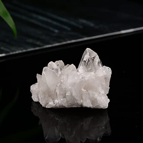 Amoystone 1,54 lbs cluster de quartzo claro natural na caixa Cristais brancos crus pedras ásperas cluster de cristal a granel