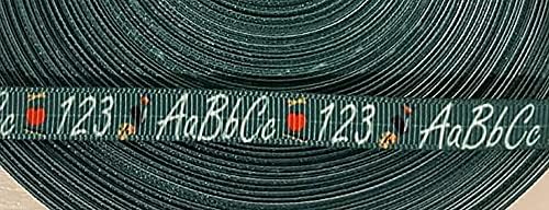 3/8 ABC 123 Voltar à escola Grostagrain Ribbon Hair Baws Crafts Decorações EUA