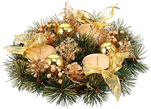 Solustre Christmas Garland Casther Pine Cone Berry Christmas Advent Wreath Candle Votive Table Centerpipe para suprimentos de