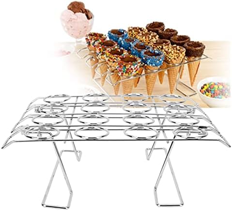 Rack de assadeira de cupcakes de casquinha de sorvete, 16 slots cupcake cones, portadores de cupcakes de casquinha de sorvete