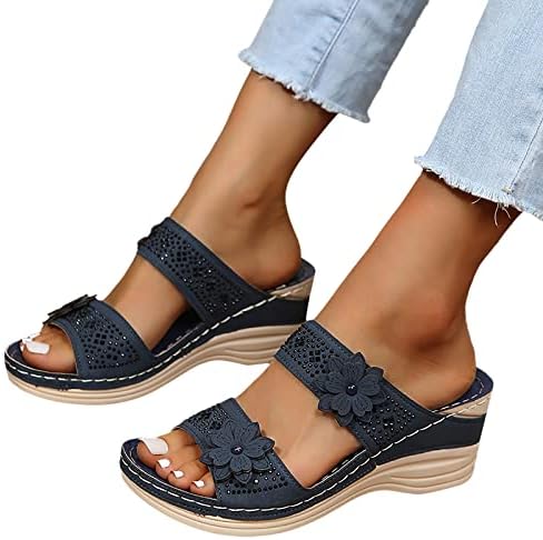 Jquebgu Sandálias Ortopédicas para Mulheres, sandálias femininas Sandálias confortáveis ​​de verão abertas sandálias de plataforma