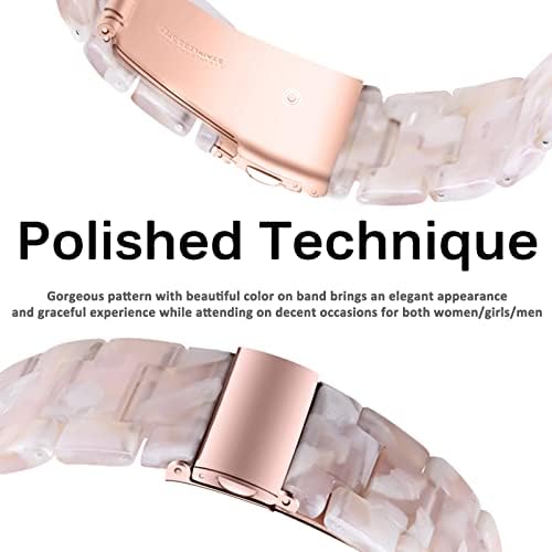 Miimall Compatível para o Google Pixel Watch Resin Band, Banda ajustável de resina super clara para homens, com fivela de aço
