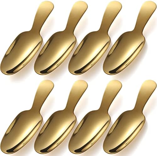 Colher de sobremesa 8 pcs maçaneta curta colher de aço inoxidável colher de café colher mini colheres de chá para frascos