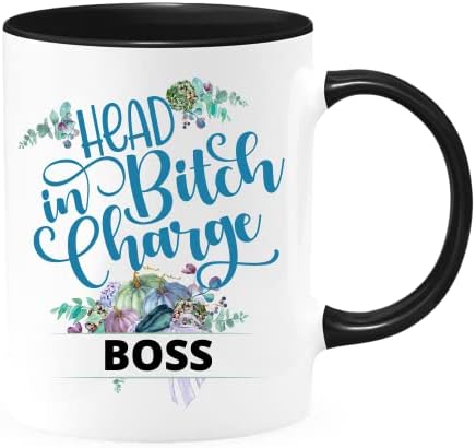Chefe HBIC Responsável Caneca de Café Boss Boss - Canecas de presente exclusivas engraçadas. Presentes de feriado sarcásticos