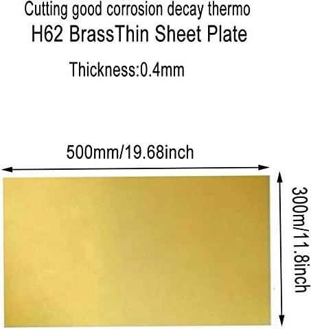 Folha de latão Placa de papel de papel de papel de ouro H62 Folha de experimentos DIY espessura de 0,4 mm, largura 300