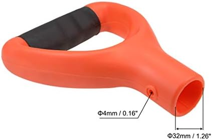 uxcell shovel d alça de aderência, 32 mm de diâmetro interno PVC para cavar ferramentas de raking laranja