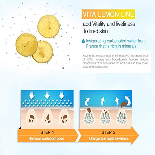 Mizon Vita Lemon Casking Gel, óleo de casca de limão e água com gás, aperto da pele, hidratante, vitalidade da pele,