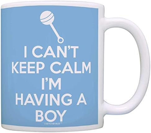 Mãe para ser presente, a nova mãe não consegue manter a calma, estou tendo um menino de garoto de café caneca de caneca de chá de chá azul