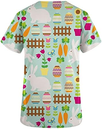 Mulheres vneck anatomia gráfica Esfregar feliz presente de páscoa ovo de blusa básica camiseta para meninas outono no verão com bolsos
