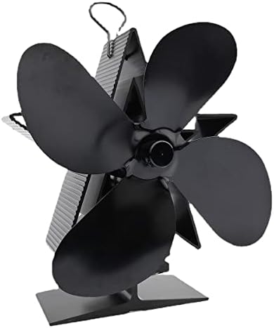 Ventilador de lareira de 4 lâminas, ventilador de calor silencioso com detecção automática de calor, ventilador de fogão