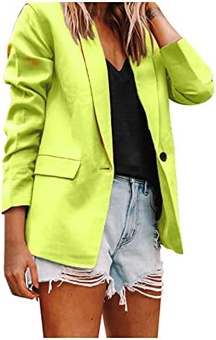 Jackets formais de blazer para mulheres de lapela sólida terno de manga longa de manga longa aberta cardigã de tamanho