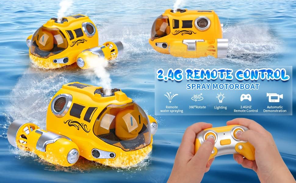 Brinquedos de barcos de controle remoto de chifafortoo para crianças de 6+, 2,4 GHz Fast Mini RC Boat com barco a gasolina