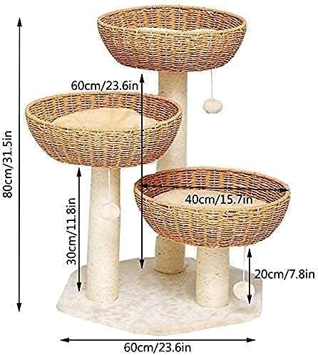 Hongliudsf Confortável e tranquilo árvore de gatos arranhando pós-gato torre de gato plataforma de jump de gato de camada grande grande gato gato gato gato moldura de escalada adereços sisal 715