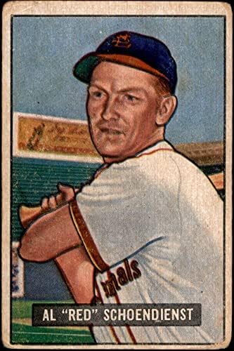 1951 Bowman 10 Red Schoendienst St. Louis Cardinals Fair Cardinals