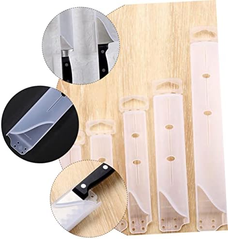 Kichouse 1 Conjunto 6pcs Segurança Guardas resistentes Cuttler Cutter Armazenamento de aço Chef Chef Chef Clear Leather Professional