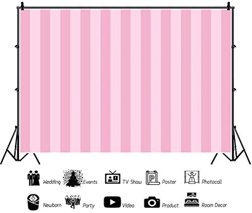 LaeAcco Pink Stripes cenário de 10x6,5ft Fundo