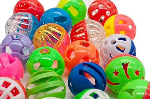 Fashion da moda 20 PCs Plástico Ball Toys Bolas de treliça com Bell Jingle Kitten Toy, Caixa de presente Varia a cor,