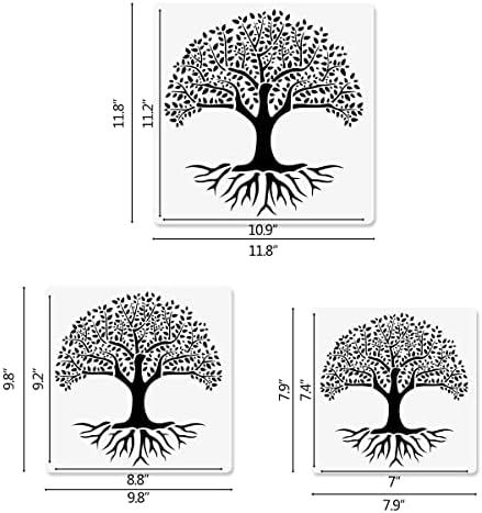 6 PCs Árvore da vida e estênceis de lótus, tamanhos variados estênceis de geometria sagrada símbolos espirituais Símbolos