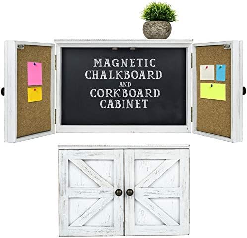 Excello Global Products Rustic Rustic Magnetic Rengé: 12 x 17 O gabinete de entrada montado na parede inclui placa de