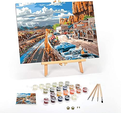 Kit de pintura por ledgebay by números para adultos: kit de pintura para iniciantes para iniciantes - kits de pintura - kits incluem - férias nos EUA, 16 x 20 emoldurado e conjunto completo de tintas de reposição de acrílico