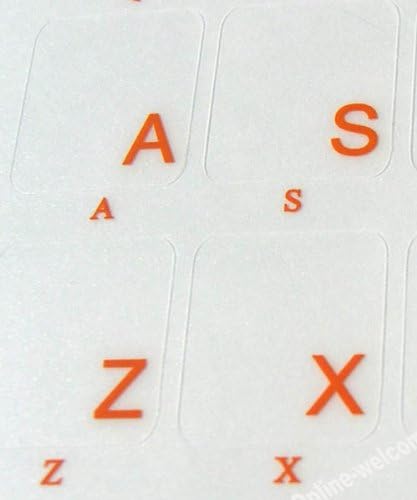 Adesivos de teclado norueguês com fundo transparente com letras laranja para laptops de computador desktop