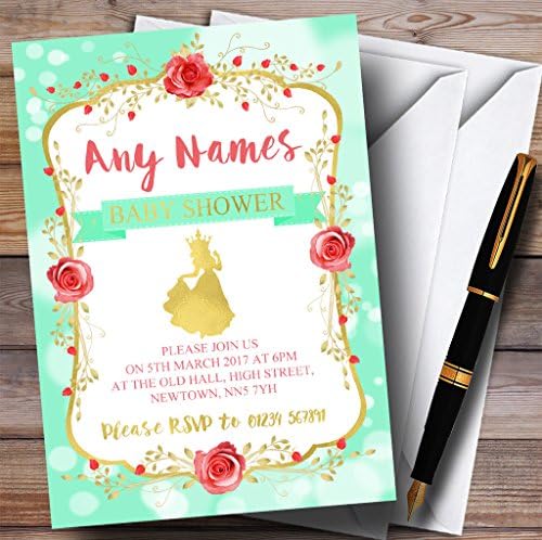 O card zoo verde princesa convites convites para chá de bebê