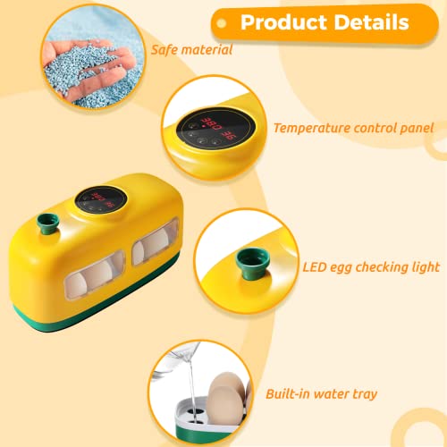 Incubadora de ovos, 8 ovos Incubadora com controle de umidade de temperatura do Candler LED, ferramenta educacional