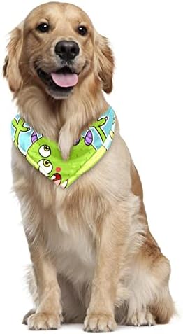 Crianças engraçadas de desenhos animados com estrelas monstro Dog Bandana Pet Triangle Bib Bib Bandana Bandana Washable