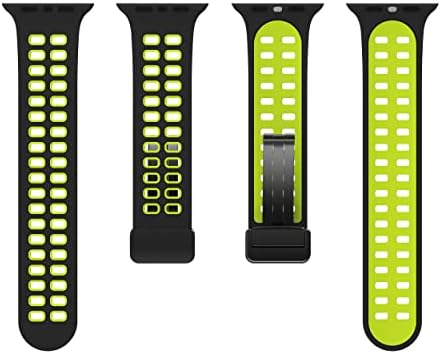 Wonfaith Band Sport Band Compatível com Apple Watch 38mm 40mm 41mm 42mm 44mm 45mm 49mm, Soft Silicone Dobring Bucklele Compatível para Série Iwatch Ultra se 8/7/6/5/4/3/2/1 Mulheres homens