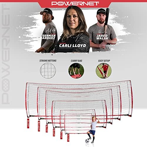 PowerNet 6x4 Objetivo de futebol portátil leve | 8x4 pacote de meta de futebol portátil no estilo Bow