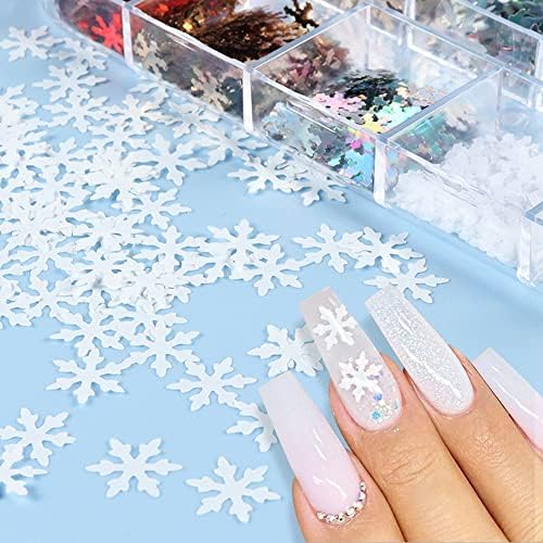 12 grades snowflak unhas glitter lantejas de unhas vermelhas flocos de glitter de unhas 3d natal snowflak unhas lantejas de flocos de inverno charme acessórios de unhas para mulheres meninas ano novo decoração de arte unhas