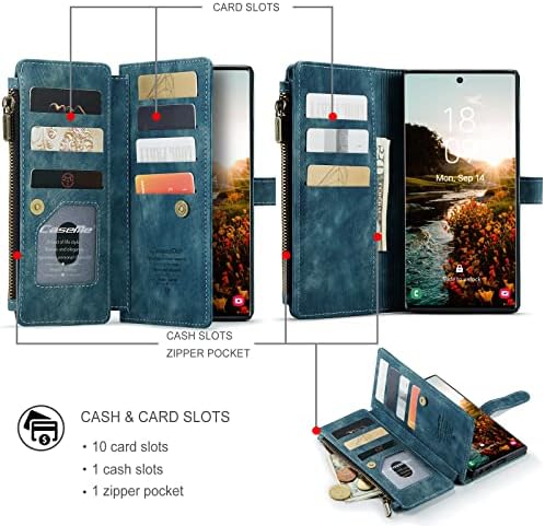Caixa da carteira para Galaxy S22 Ultra 5G, S22 Ultra Caso, XRPOW CARROMENTO MAGNÉTICO DE FLIP